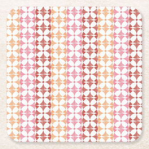 Dessous De Verre Carré Motif rouge géométrique de rayures d'ikat