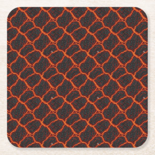 Dessous De Verre Carré Motif sans couture de flux de lave
