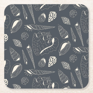 Dessous De Verre Carré Motif sans joint avec coquillages