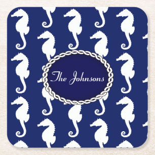 Dessous De Verre Carré Motif Seahorse