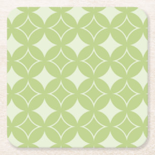 Dessous De Verre Carré Motif shippo vert olive