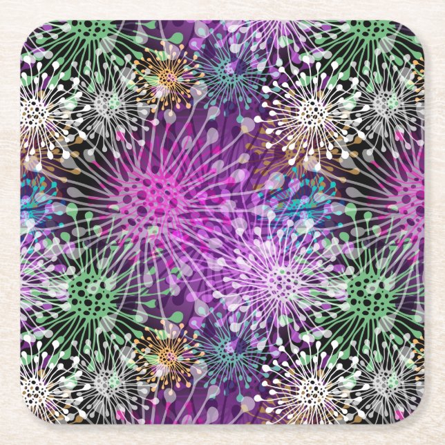 Dessous De Verre Carré Motif tacheté vif (Devant)
