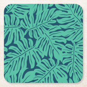 Dessous De Verre Carré Motif tropical de feuille de Monstera