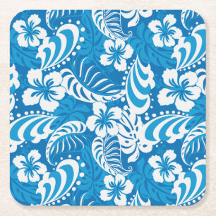 Dessous De Verre Carré Motif tropical de ketmie