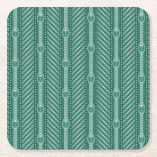 Dessous De Verre Carré Motif turquoise ornemental
