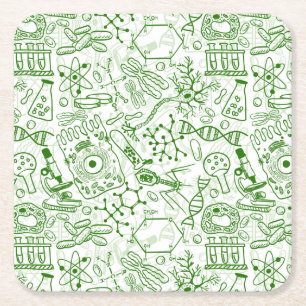 Dessous De Verre Carré Motif vert de biologie