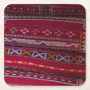 Dessous De Verre Carré Motifs de Coussin en Tissu