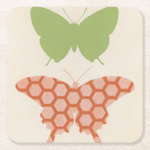 Dessous De Verre Carré Motifs de papillon décoratifs sur l'arrière - plan