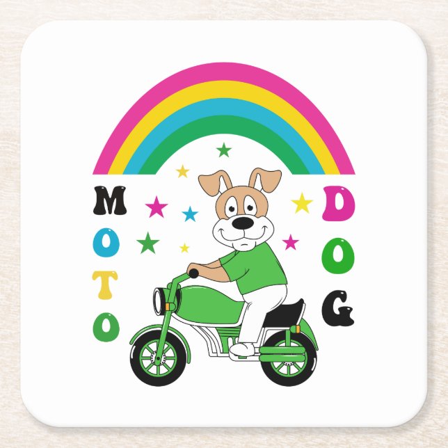Dessous De Verre Carré Moto Dog (Devant)