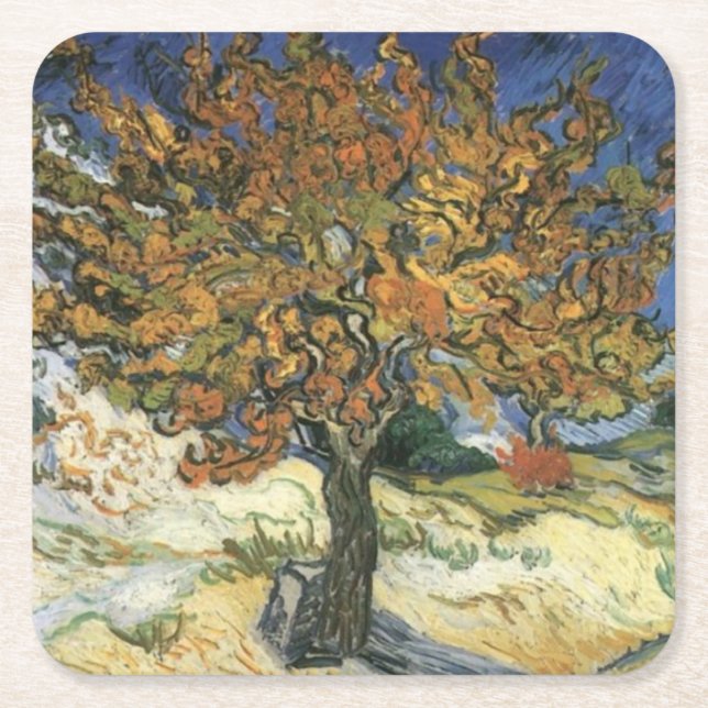 Dessous De Verre Carré Mulberry Tree par van Gogh (Devant)