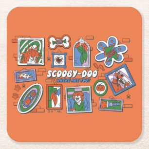 Dessous De Verre Carré Mur de cadres photo d'Halloween de Scooby-Doo