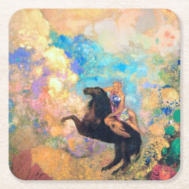 Dessous De Verre Carré Muse sur Pegasus, Redon (Devant)