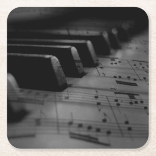 Dessous De Verre Carré Music Piano Keys