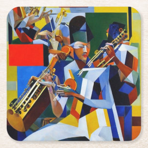 Dessous De Verre Carré Musiciens assis