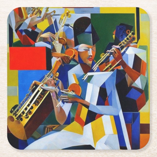 Dessous De Verre Carré Musiciens assis (Devant)