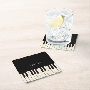 Dessous De Verre Carré Musique personnalisée Piano Teacher Piano Keys 