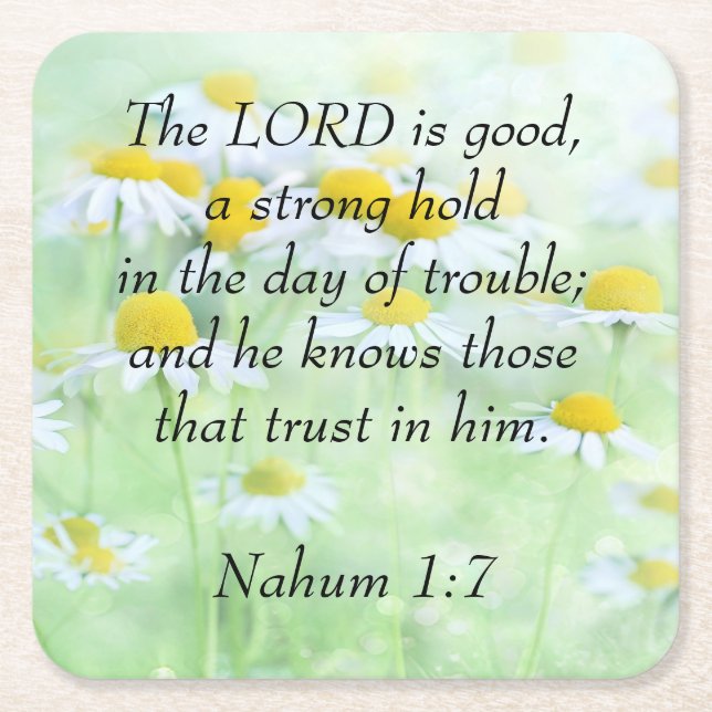 Dessous De Verre Carré Nahum 1:7 (Devant)