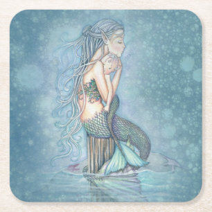 Dessous De Verre Carré Nappe de douche pour bébé Mermaid Mother and Baby