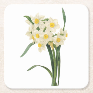 Dessous De Verre Carré narcissus(Narcissus tazetta) par Redouté