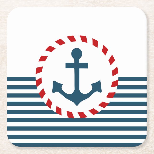 Dessous De Verre Carré Nautical design (Devant)