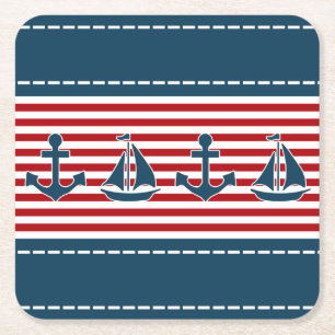 Dessous De Verre Carré Nautical design