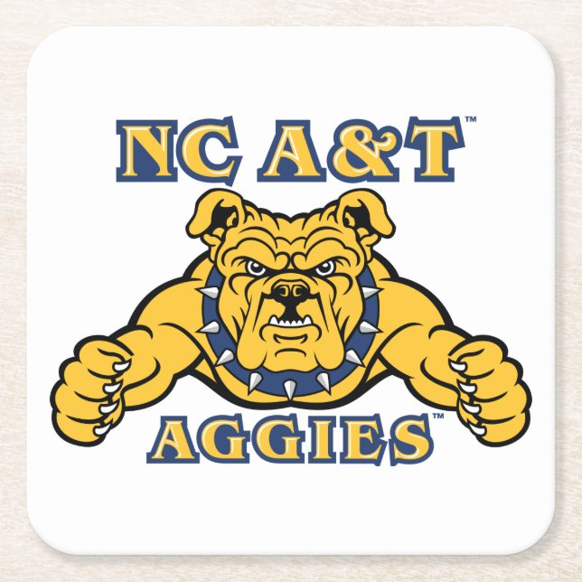 Dessous De Verre Carré NC A&T Agences | Aggie Bulldog (Devant)