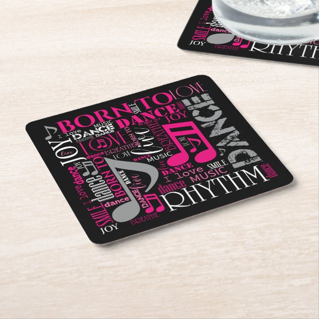 Dessous De Verre Carré Né à Dance Pink ID277 (Incliné)
