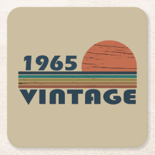 Dessous De Verre Carré Né en 1965 vintage 60e anniversaire cadeau