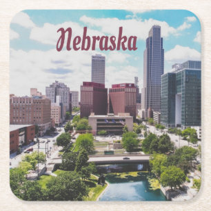 Dessous De Verre Carré Nebraska City Skyline Omaha