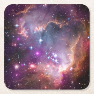 Dessous De Verre Carré Nébuleuse violette de l'espace extra-atmosphériq