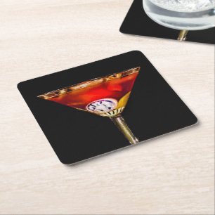 Dessous De Verre Carré Negroni en verre d'art