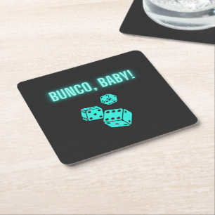 Dessous De Verre Carré Neon Aqua Bunco Baby