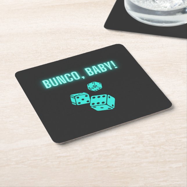 Dessous De Verre Carré Neon Aqua Bunco Baby (Incliné)
