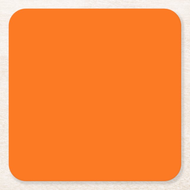 Dessous De Verre Carré néon orange-blanc (Devant)