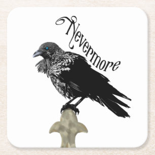 Dessous De Verre Carré Nevermore Raven