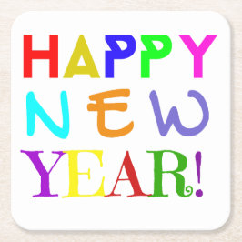 Dessous De Verre Carré New Year Paper Coasters Set