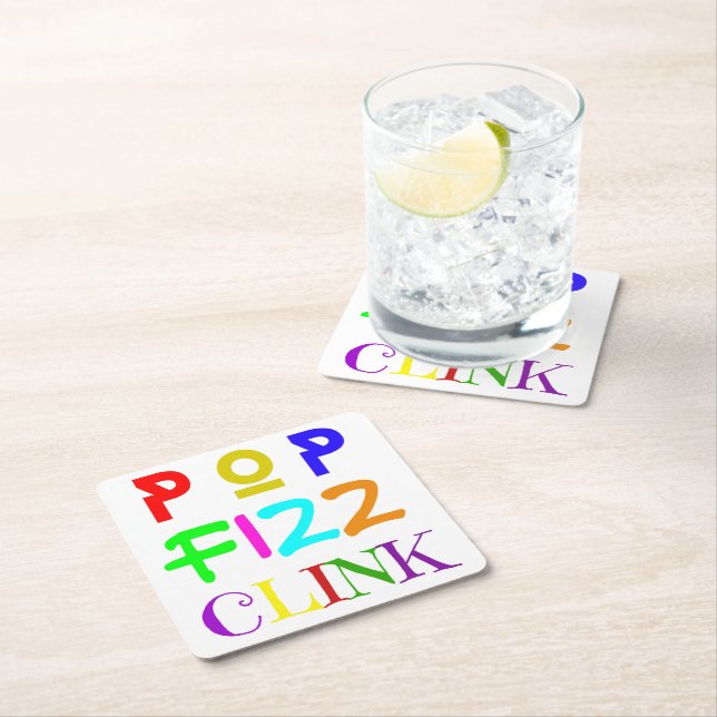 Dessous De Verre Carré New Year Paper Coasters Set (En situation)
