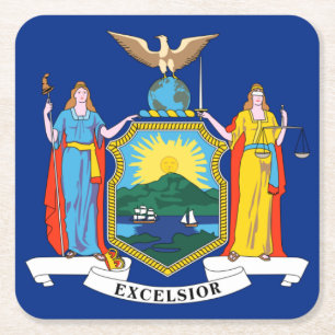 Dessous De Verre Carré New York : The Empire State, Home Big Apple Flag