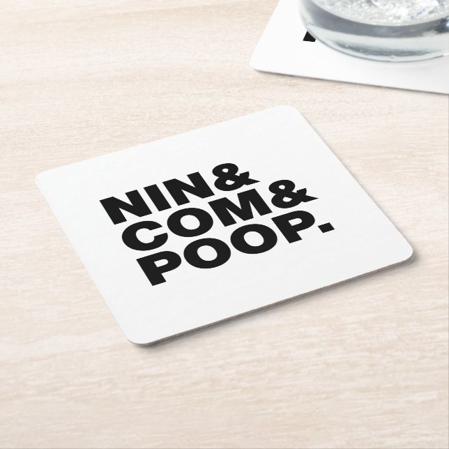 DESSOUS DE VERRE CARRÉ NIN & COM & POOP. (Incliné)