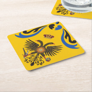 Dessous De Verre Carré Nobile Contrada dell'Aquila Palio di Siena (aigle)