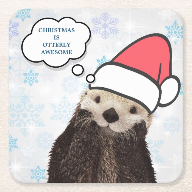 Dessous De Verre Carré Noël est vraiment génial Otter Pun (Devant)