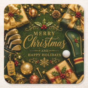 Dessous De Verre Carré Noël Golf Vacances