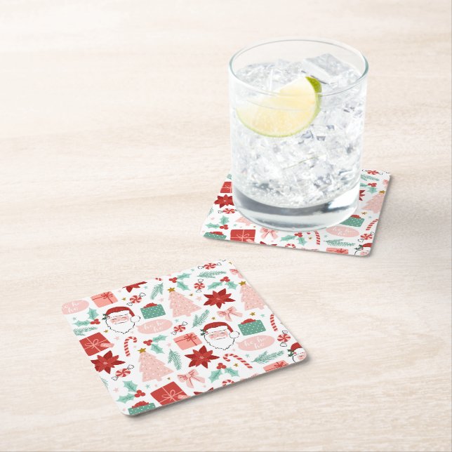 Dessous De Verre Carré Noël joyeux (En situation)