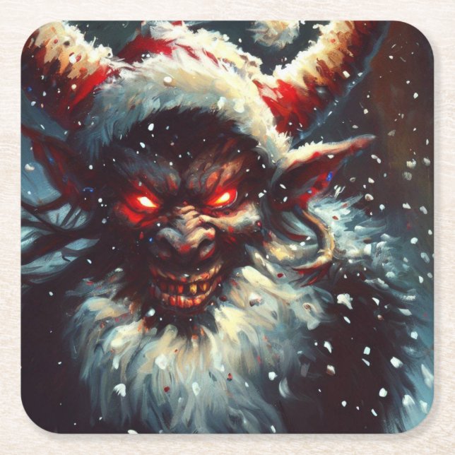 Dessous De Verre Carré Noël Krampus 1 (Devant)