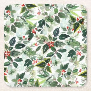 Dessous De Verre Carré Noël Motif de l'hiver modifié