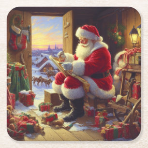 Dessous De Verre Carré Noël Père Noël 2