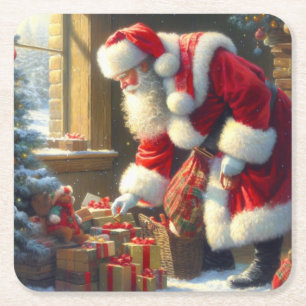 Dessous De Verre Carré Noël Père Noël 3