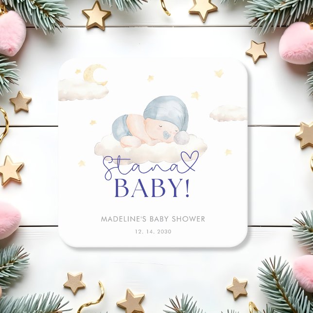 Dessous De Verre Carré Noël Père Noël Baby Boy Douche (Créateur téléchargé)
