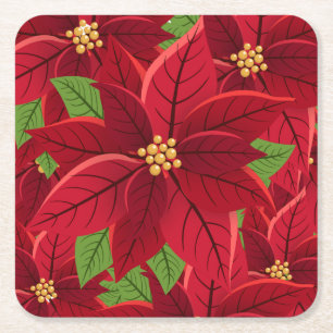 Dessous De Verre Carré Noël Poinsettia