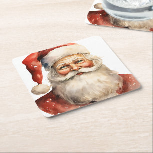 Dessous De Verre Carré Noël rétro du Père Noël